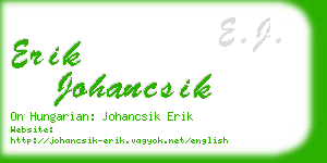 erik johancsik business card